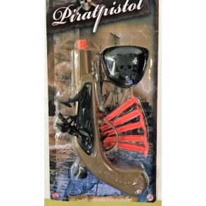 Pirat pistol m. 5 pile og jeklap