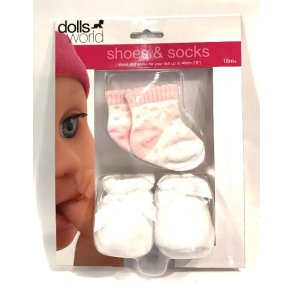 Strmper og sutsko til dukke p ca. 46cm