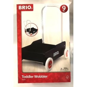 Brio lære-gå-vogn sort