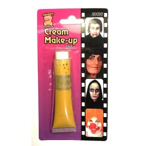 Smiffy's guld make-up creme i tube. Vandbaseret