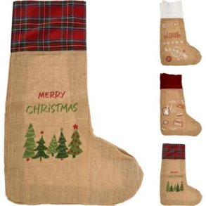 Kmpe julesok 90x35cm.3Ass 82% jute 18%