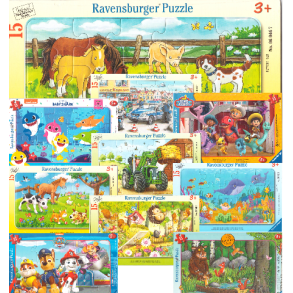 Ravensburger puslespil - 15 brikker i ramme Assorterede motiver