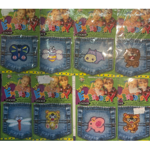 Sticker til stof bukser og skjoter 8 forskelig motiver