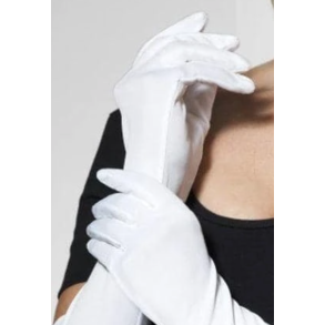Korte hvide handsker
