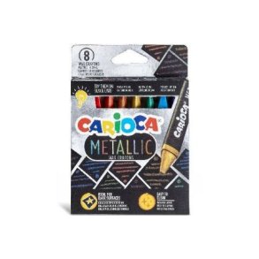 CARIOCA Metallic voks farvestifter trekantet, 8stk.