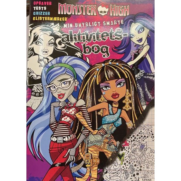 monster high aktivitets-bog, opgaver, Tests, Quizzer, Klistermrker