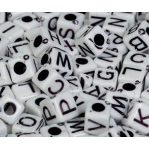 Perler st Pearl`n fun bogstaver 7mm sort/hvid 