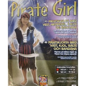 Piratkostume pige 140 cm