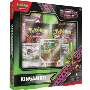 Pokemon Kingambit, Shrouded Fable 4 booster pakker og 3 limit. kort, kasse