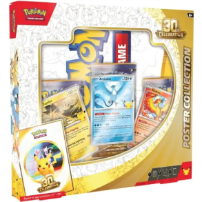 Pokemon poster Collection kasse 30th celebration - 3 busters ,mega evolution, 3 limited adition cards