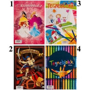 Tegneblok 40 ark - 4 varianter