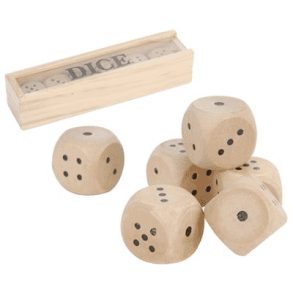 Terninger i trboks 6 stk